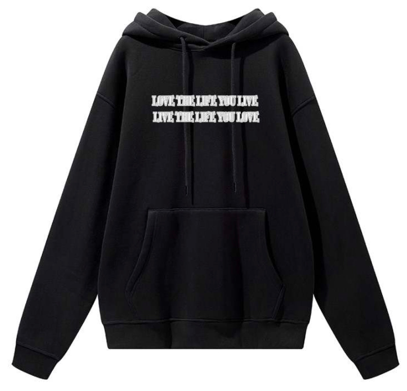 LuxeThread Unisex Heavyweight Cotton Hoodie "Love the Life You Live"