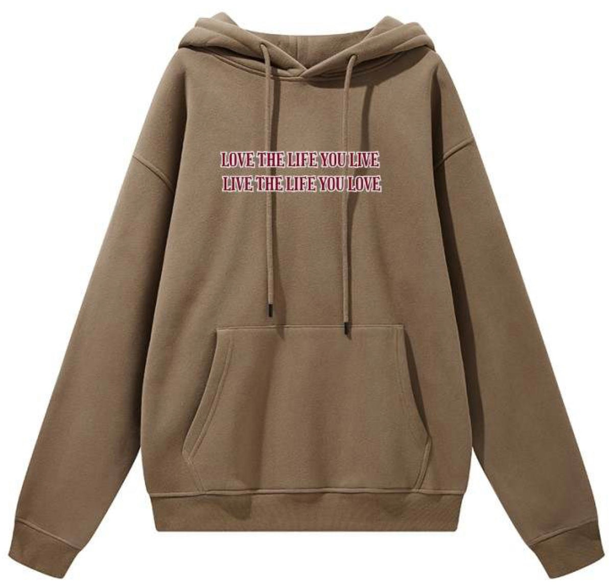 LuxeThread Unisex Heavyweight Cotton Hoodie "Love the Life You Live"